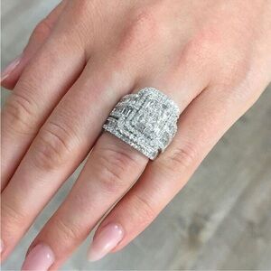 2pcs luxury exaggerated women's Cubic Zirconia pair ring set ring